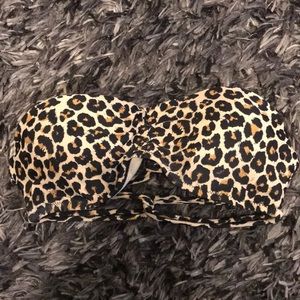 cheetah print strapless bikini top